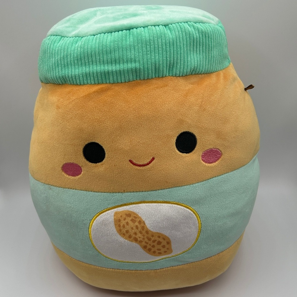 Squishmallows Antoine Peanut Butter Jar 12" Plush Kids Toy Food Squad Kellytoy